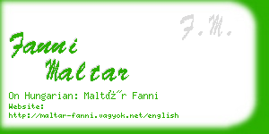 fanni maltar business card